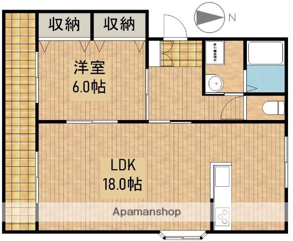カトレア(1LDK/1階)の間取り写真