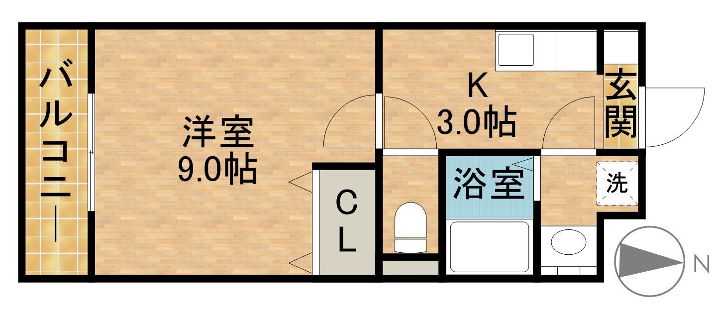 アイフォレスト(1K/1階)の間取り写真