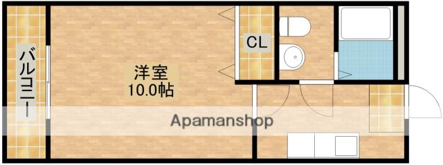 アミスターⅡ(1K/1階)の間取り写真