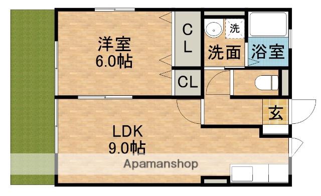 ショコラ(1LDK/1階)の間取り写真
