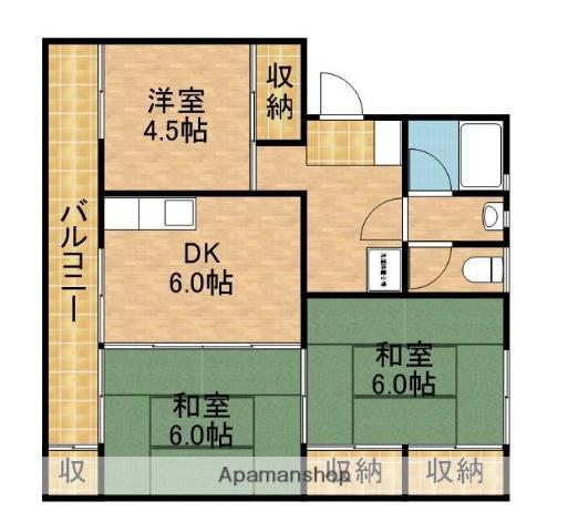 第一スヤマコーポ(3DK/1階)の間取り写真