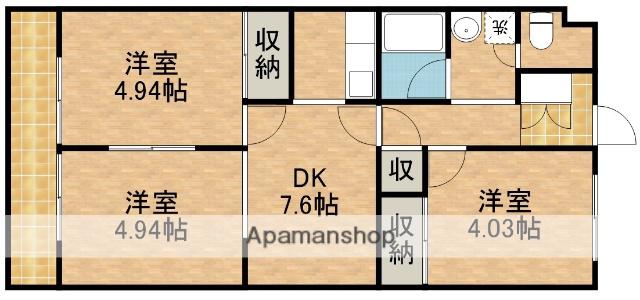 ファミーユ安座(2LDK/1階)の間取り写真