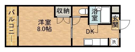 ハウスグラミーⅠ(1DK/1階)の間取り写真