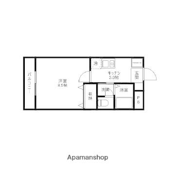 マンションあすか(1K/1階)の間取り写真