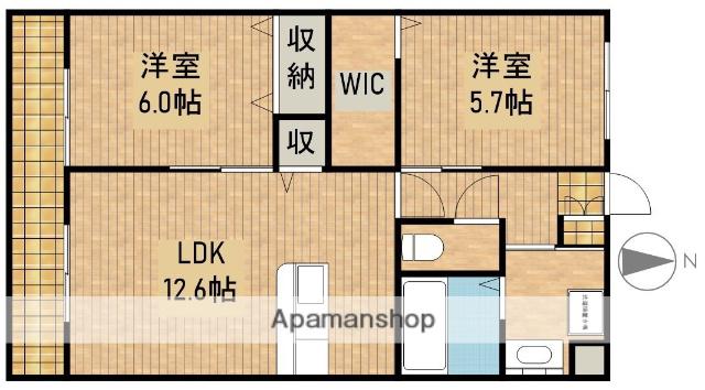 ウエストコート六軒(2LDK/4階)の間取り写真