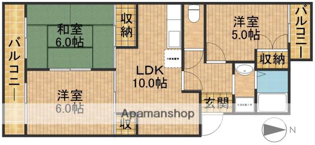 サウザンドOTA B(3LDK/2階)の間取り写真