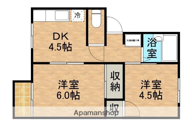 プレジール緑ヶ丘(2DK/2階)の間取り写真