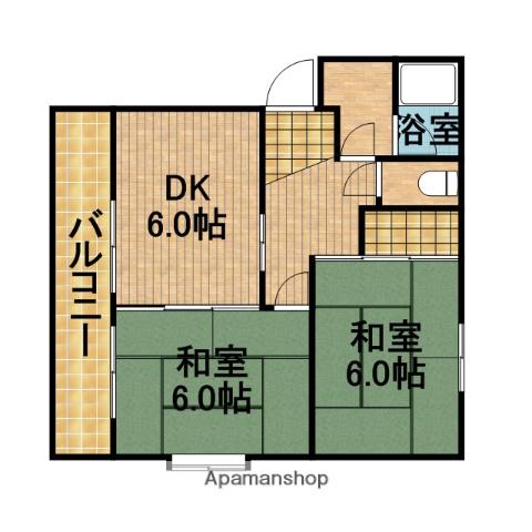 コーポジュピター(2DK/2階)の間取り写真