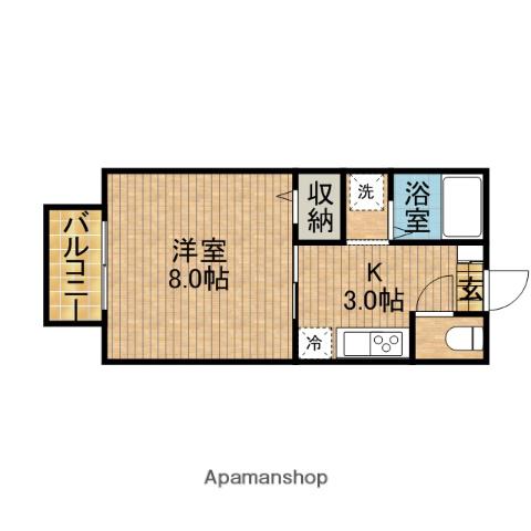 アーバンベルⅡA(1K/1階)の間取り写真