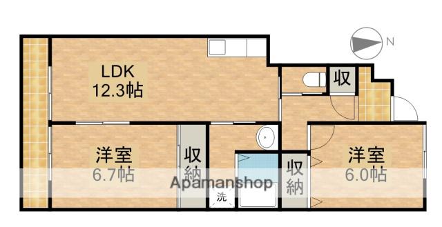 オネストワンC(2LDK/1階)の間取り写真