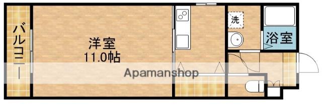 フランネル(1K/2階)の間取り写真