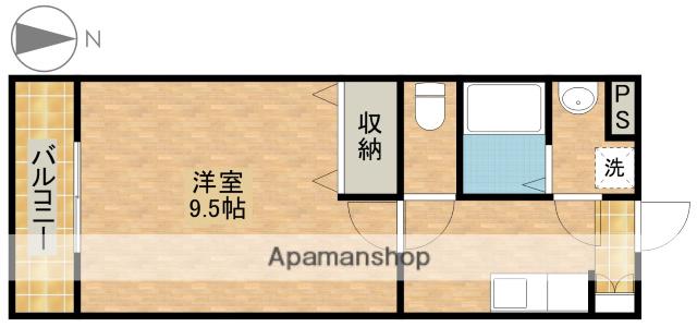 ハーヴェストⅤ(1K/1階)の間取り写真