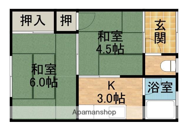 グリーンハイツⅡ(2K/1階)の間取り写真