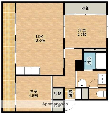 芳川マンション(2LDK/3階)の間取り写真