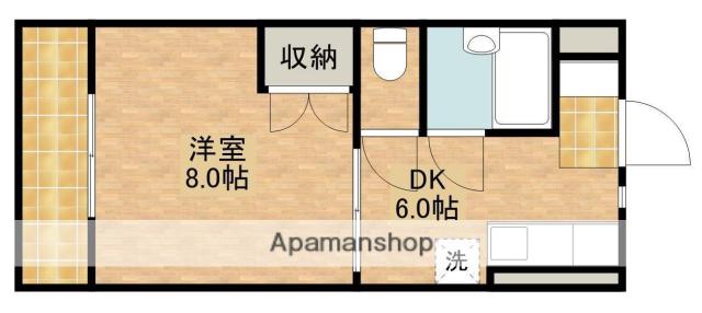 アークヒルズ(1DK/1階)の間取り写真