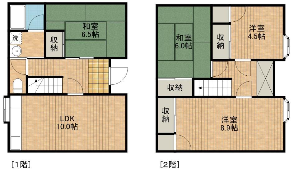 東海道本線 浜松駅 バス乗車時間：30分 佐鳴台団地バス停で下車 徒歩10分 2階建 築38年(4LDK)の間取り写真