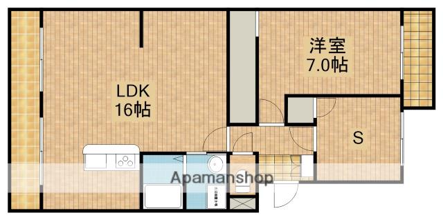 フローラ蜆塚Ⅱ(1LDK/4階)の間取り写真