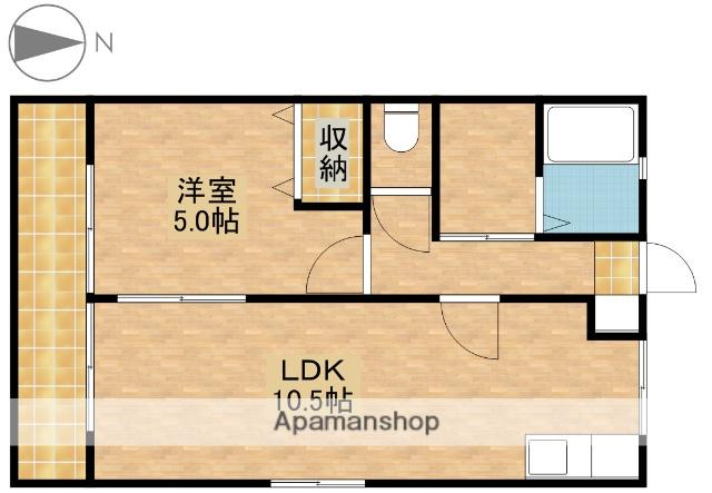 メゾンさくら B(1LDK/2階)の間取り写真