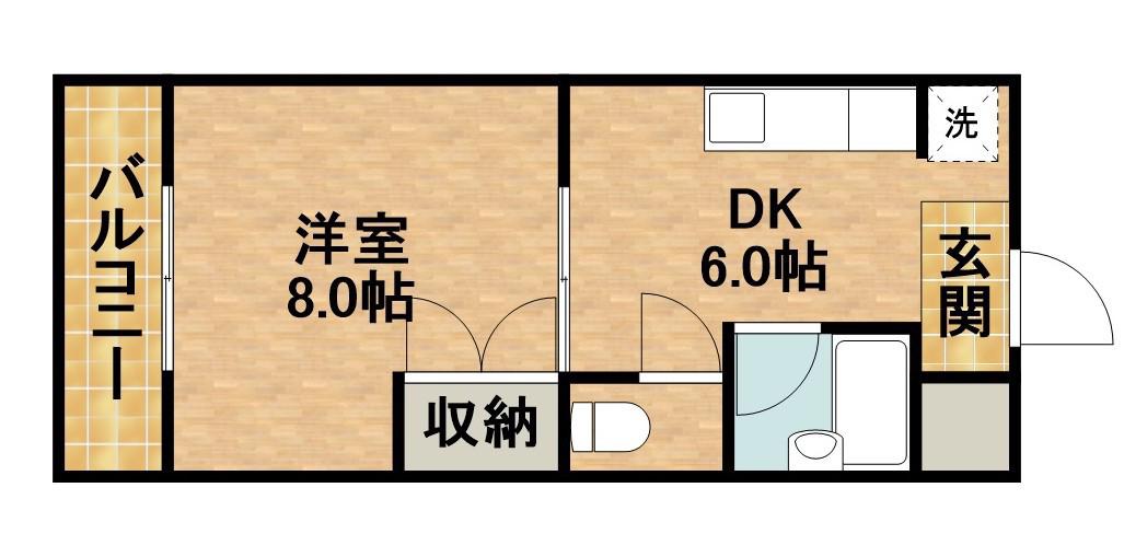 マンション A&R(1DK/3階)の間取り写真