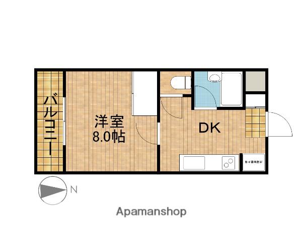 フォレスト岩井(1K/2階)の間取り写真
