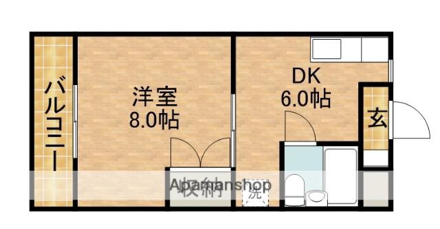 マンションカトレアⅠ(1DK/1階)の間取り写真