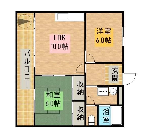 マーブルパレスⅡ(2LDK/2階)の間取り写真