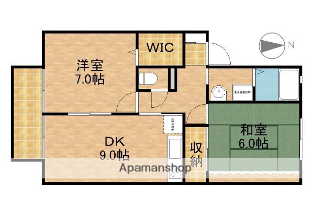 ハイツアムールⅢ(2DK/1階)の間取り写真