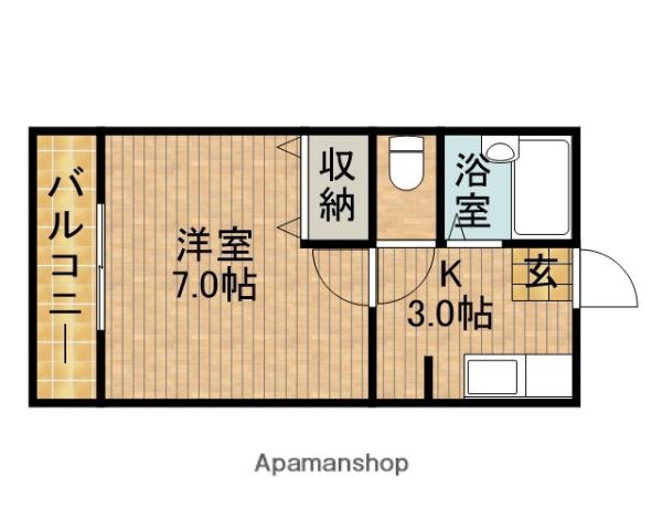 ハイツM(1K/1階)の間取り写真