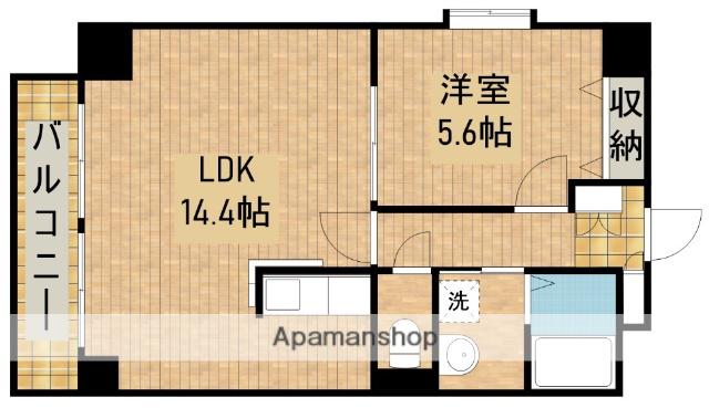 ホリホックイン八幡(1LDK/6階)の間取り写真