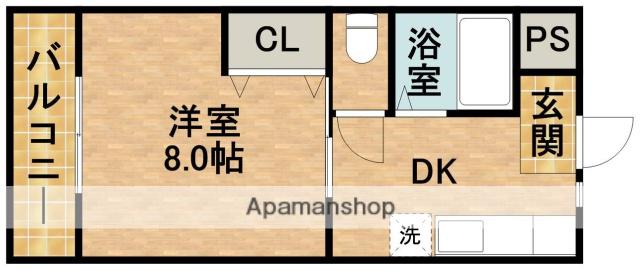 ブランシェ高丘(1DK/1階)の間取り写真