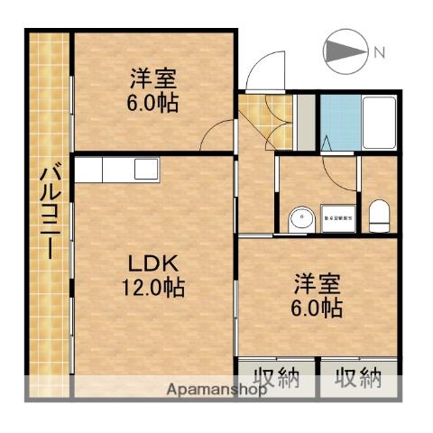 パークハイツ(2LDK/1階)の間取り写真