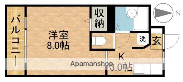 T.SQUARE(1K/1階)の間取り写真