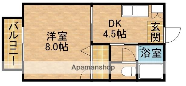 フィオーレ城北B(1K/1階)の間取り写真