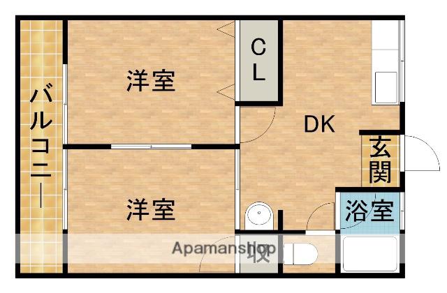 シティハイムアカシ(2DK/2階)の間取り写真