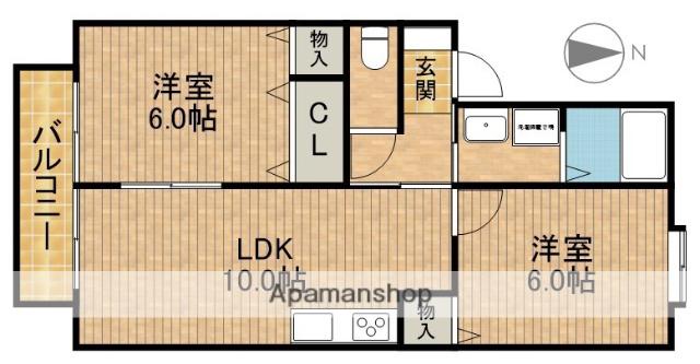 エルザドゥサボール(2LDK/1階)の間取り写真