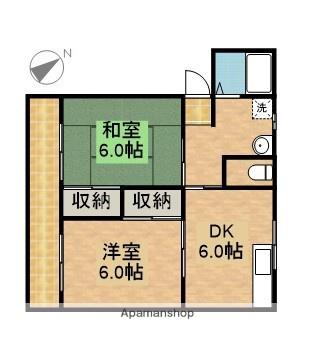 ファミリーハイツ(2DK/1階)の間取り写真