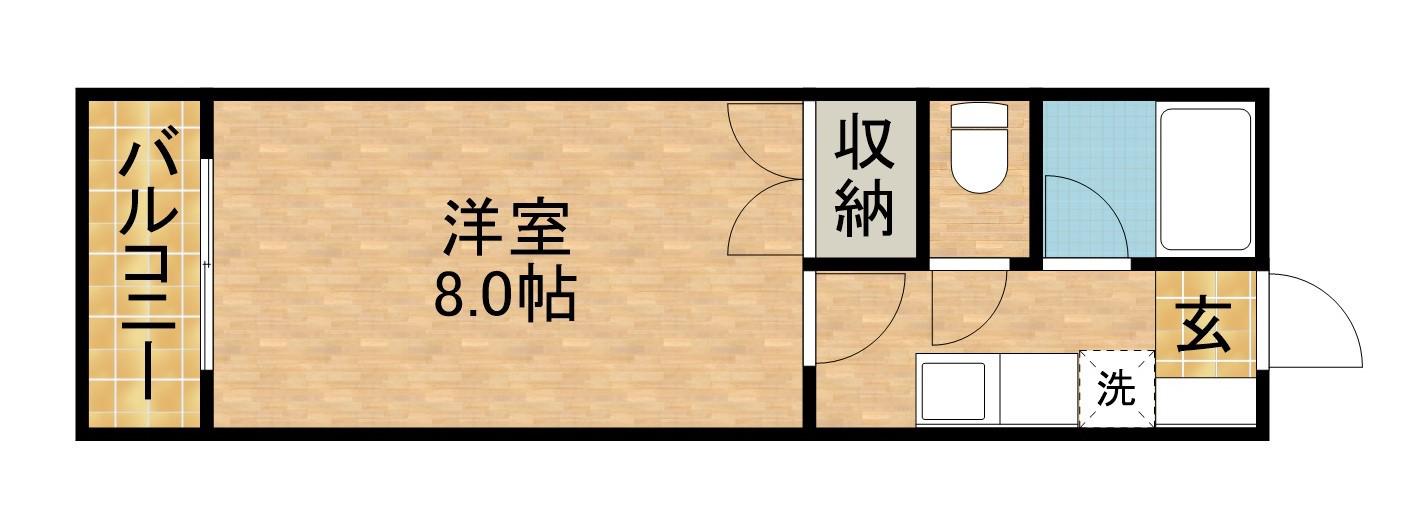 ロイヤルロード(1K/1階)の間取り写真