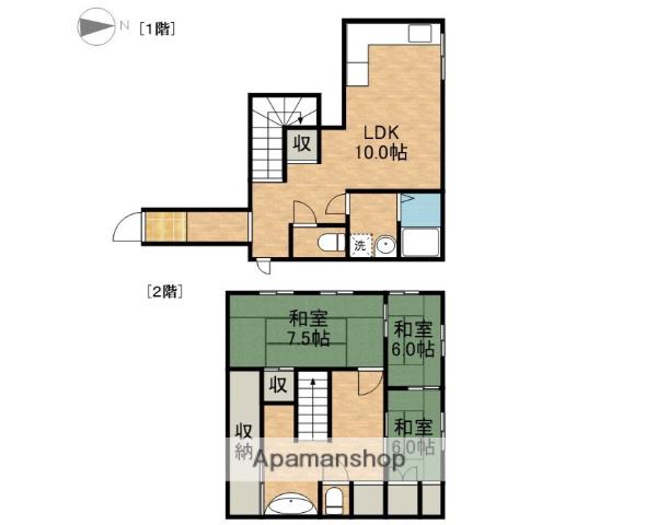 東海道本線 浜松駅 バス乗車時間：40分 泉町北バス停で下車 徒歩2分 2階建 築58年(3LDK)の間取り写真
