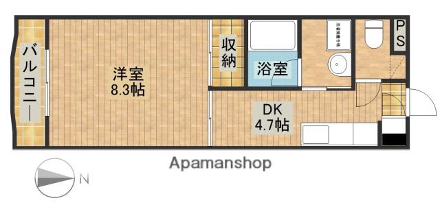 あぷと長坂Ⅱ(1K/3階)の間取り写真