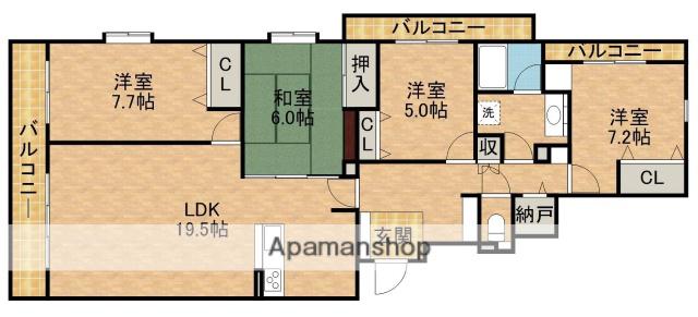 ディアレスト大平台(4LDK/4階)の間取り写真