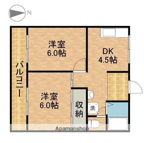 メゾン入野(2K/2階)の間取り写真