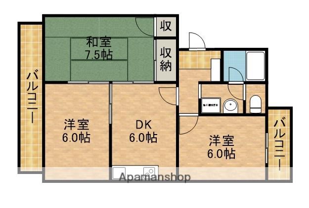 アドラシオン(3DK/1階)の間取り写真