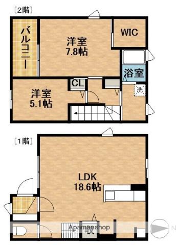 ブロードメゾンＡ(2LDK)の間取り写真