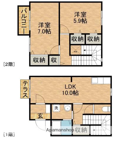 ファミールガーデンＤ(2LDK)の間取り写真