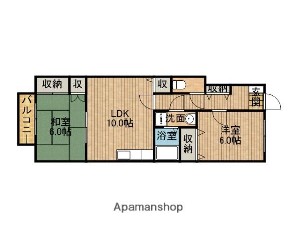 プランドール(2LDK/1階)の間取り写真