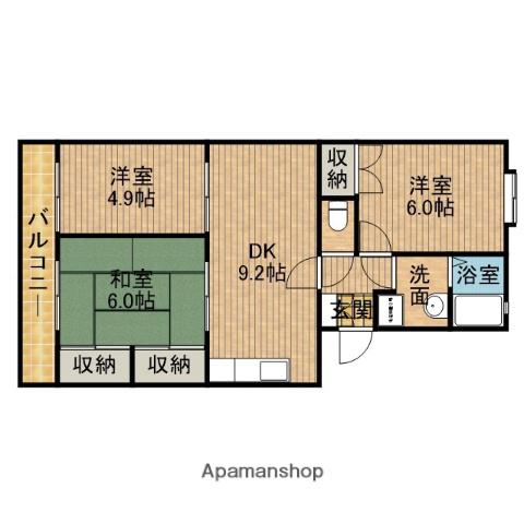 サンヒルズS(3DK/3階)の間取り写真