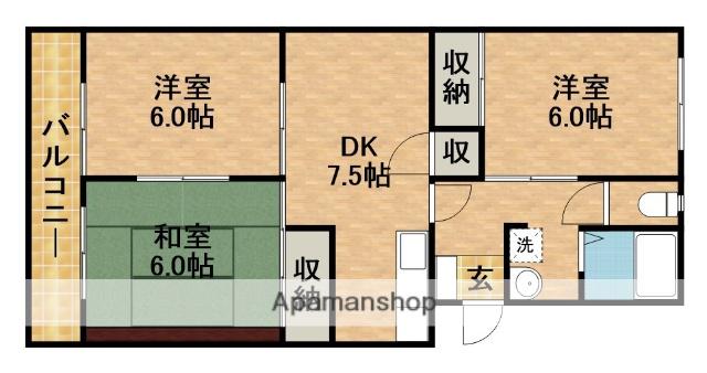 サンセゾン豊隆(3DK/2階)の間取り写真