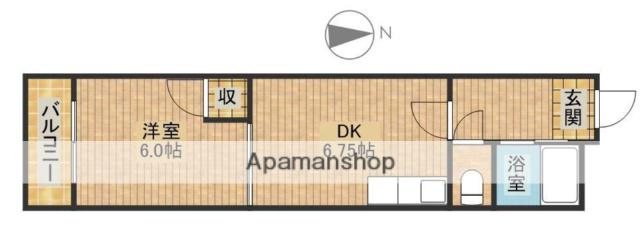 ミノルマンション(1DK/2階)の間取り写真