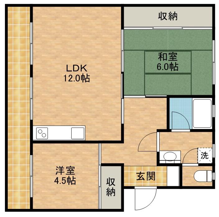 セントポーリア蜆塚(2LDK/3階)の間取り写真