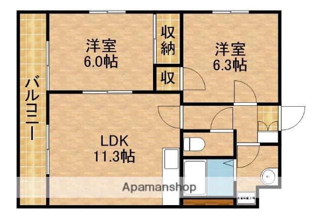 マイル・ストーン(2LDK/2階)の間取り写真